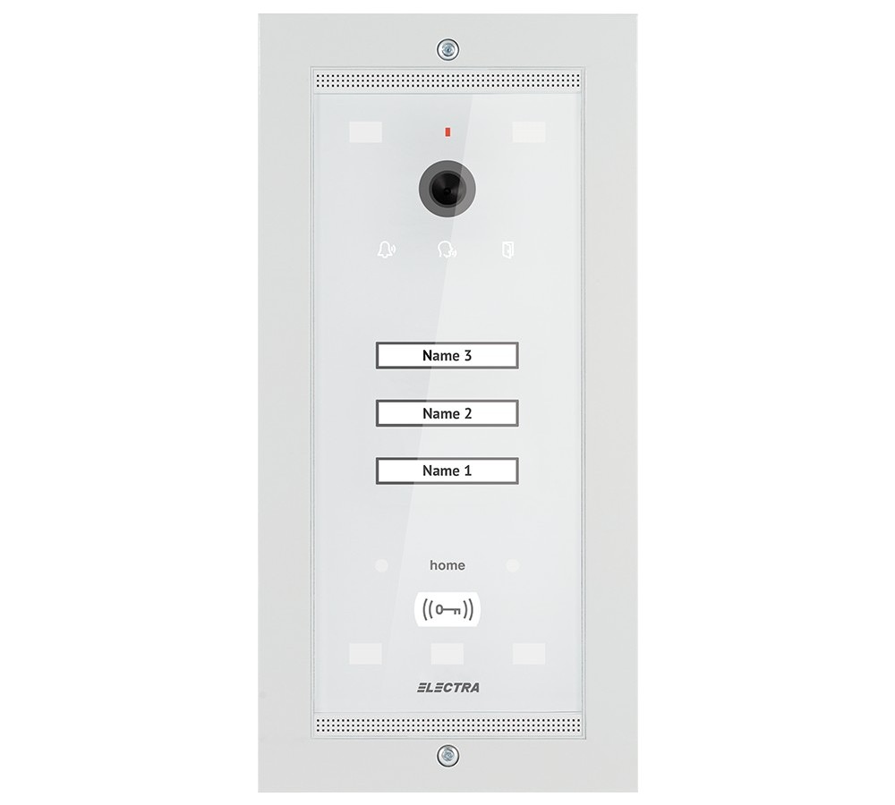Post de exterior pentru Videointerfon Electra, 3 familii, incastrat, seria Home, Alb, VPM.03F03.ELWH4